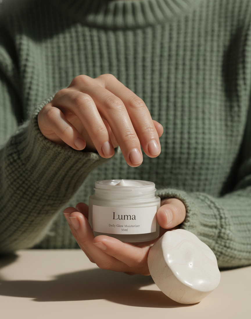 Hands holding jar